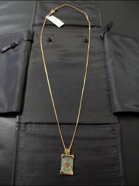 Jade Pendant Necklace by Jade - Green and Gold